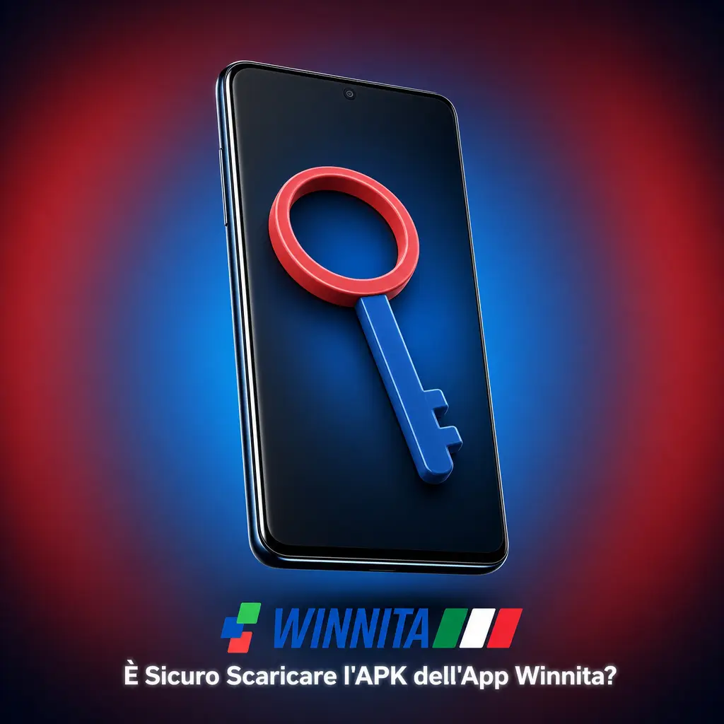 Schermata sicurezza APK Winnita con icona lucchetto SSL e logo ufficiale della piattaforma di gioco regolamentata