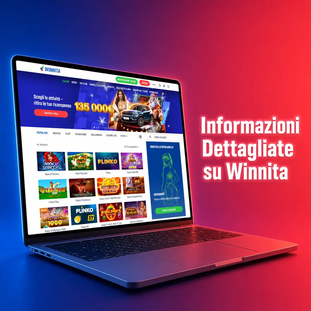 Winnita piattaforma scommesse online Italia con casinò, live betting, app mobile e sicurezza SSL avanzata