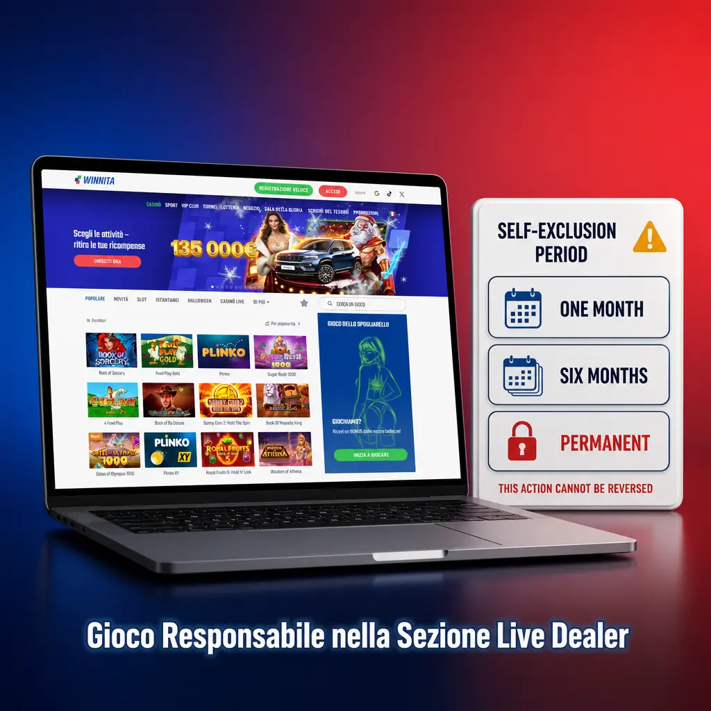 Gioco responsabile live dealer su Winnita: limiti deposito, puntate e sessioni per giocare in sicurezza